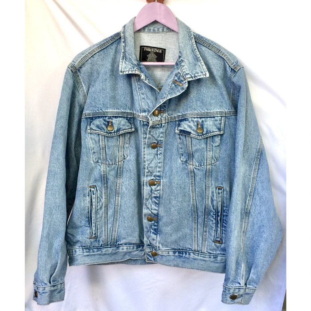 THUNDER Vintage Oversized Jean Jacket 2XL Blue